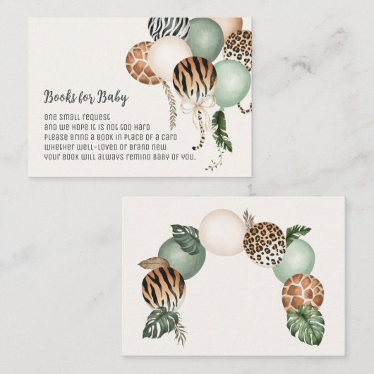 サファリポップ・アートのブックのベビーリクエストカードの準備 エンクロージャーカード (正面/裏面)