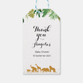 サファリモダンアニマルありがとうラベル。 ギフトタグ (裏面)