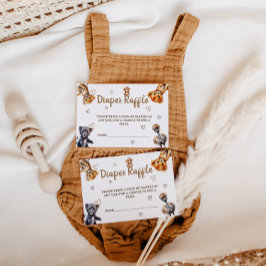 サファリモダンアニマルおむつラッフル エンクロージャーカード