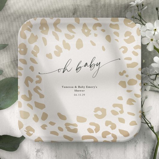 サファリモダンアニマルプリントシャワー男女兼用 ペーパープレート