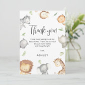 サファリモダンアニマルベビシャワーサンキューカード 招待状 (スタンド正面)