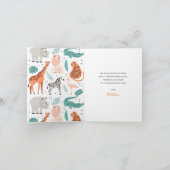 サファリモダンアニマルワイルドワンサンキューカード 招待状 (内部)