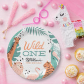 サファリモダンアニマルワイルドワン誕生日パーティー ペーパープレート (パーティー)