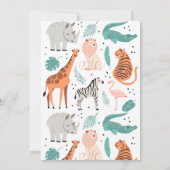 サファリモダンアニマルワイルドワン誕生日パーティー 招待状 (裏面)