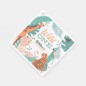 サファリモダンアニマルワイルドワン1歳の誕生日ナプキン スタンダードランチョンナプキン (角)