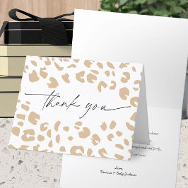 サファリモダンオーガニックアニマルプリントベビーシャワー サンキューカード