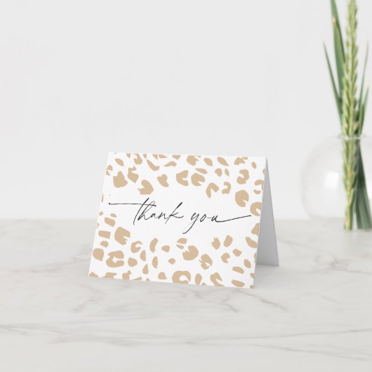 サファリモダンオーガニックアニマルプリントベビーシャワー サンキューカード (正面)