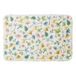 サファリモダンスタイリッシュキリン野生動物パターン バスマット