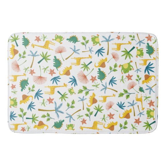 サファリモダンスタイリッシュキリン野生動物パターン バスマット (正面)