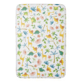 サファリモダンスタイリッシュキリン野生動物パターン バスマット (正面縦)