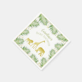 サファリモダンベイビーシャワー紙ナプキンスイン金ゴールド スタンダードカクテルナプキン (角)