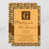 サファリモノグラム結婚式招待状レオパードパターン 招待状 (正面/裏面)