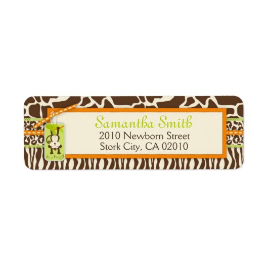 サファリモンキーアニマルプリント ラベル (正面)