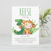 サファリモンキーサード誕生日招待状 招待状 (スタンド正面)