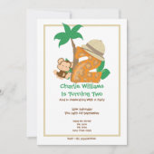 サファリモンキーセカンドバースデーパーティー 招待状 (正面)