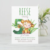 サファリモンキーフィフス誕生日招待状 招待状 (スタンド正面)