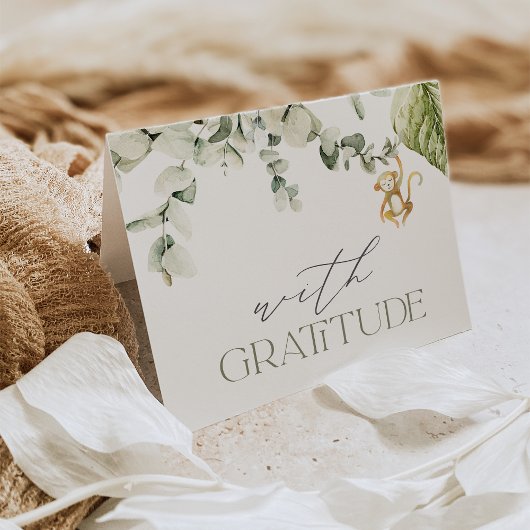 サファリモンキーベビーシャワー サンキューカード