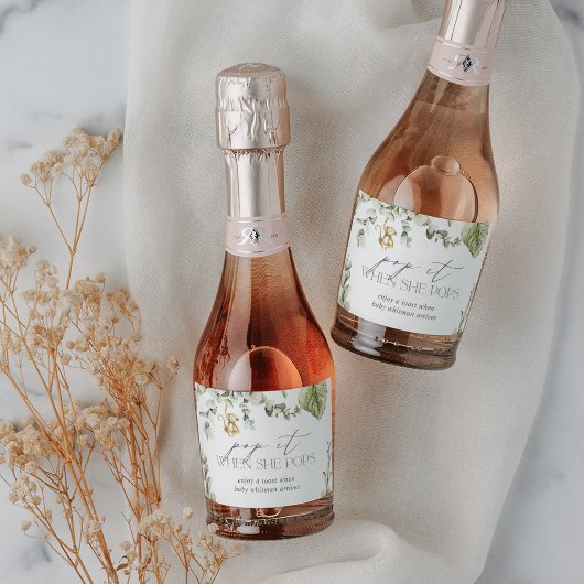 サファリモンキーベビーシャワー スパークリングワインラベル