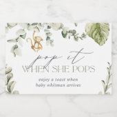 サファリモンキーベビーシャワー スパークリングワインラベル (シングルラベル)