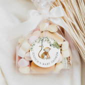 サファリモンキーベビーシャワー ラウンドシール