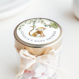 サファリモンキーベビーシャワー ラウンドシール