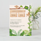 サファリモンキーワイルドワンボーイズ1歳の誕生日 招待状 (スタンド正面)