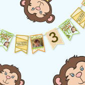 サファリモンキー誕生日 バンティングフラッグ