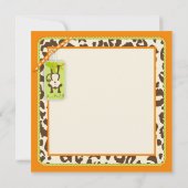 サファリモンキー&おしゃぶりアニマルプリントベビーシャワー 招待状 (裏面)