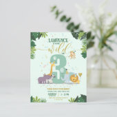 サファリヤングワイルド&3バジェットフォト誕生日招待状 (スタンド正面)