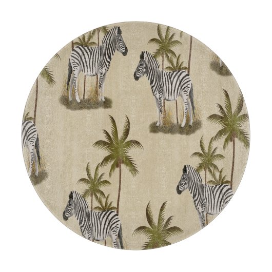 サファリユニークシブラスとヤシの木 カッティングボード (正面)