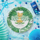 サファリライオンイラストレーション パーソナライズされた ペーパープレート (パーティー)