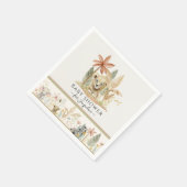 サファリライオンキューブゼブラジラフジャングルベビーシャワー スタンダードカクテルナプキン (角)