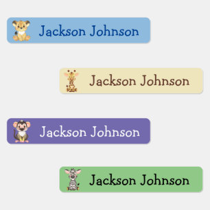 サファリライオンキリン猿ゼブラガール名 ラベル