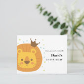 サファリライオンジャングルライオン、動物イラストレーション インビテーションポストカード (スタンド正面)