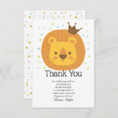 サファリライオンジャングルライオン，動物イラストレーション サンキューカード (正面/裏面)
