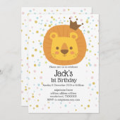 サファリライオンジャングルライオン、動物イラストレーション 招待状 (正面/裏面)