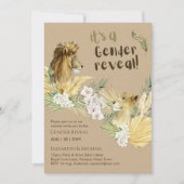 サファリライオンズのジェンダー表示ベビーシャワー招待状 招待状 (正面)