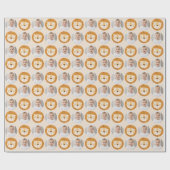 サファリライオンテーマ子供の誕生日写真 ラッピングペーパー (フラット)