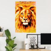 サファリライオン |ライオカラフルンポスター ポスター (ホームオフィス)