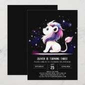 サファリリトルライオン誕生日 招待状 (正面/裏面)