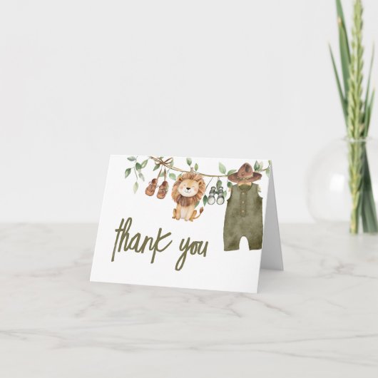 サファリリリトルワイルドワンベビージャパン赤ちゃんシャワー サンキューカード (正面)