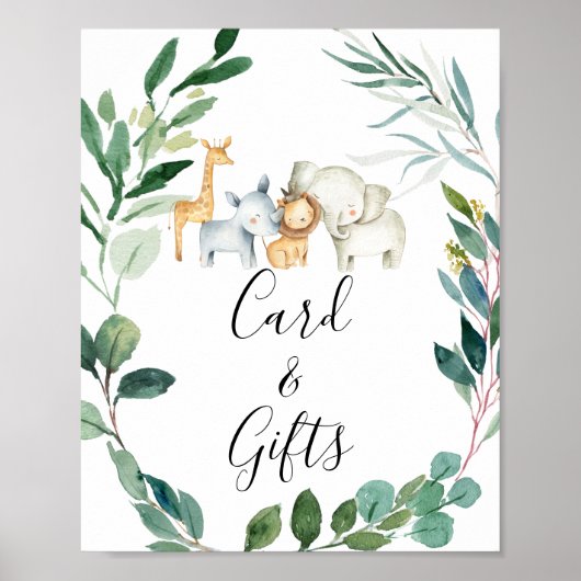 サファリリーフリースベビーシャワーサイン ポスター (正面)