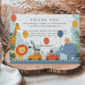 サファリレースカー2nd誕生日 サンキューカード