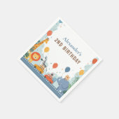 サファリレースカー2nd誕生日 スタンダードカクテルナプキン (角)