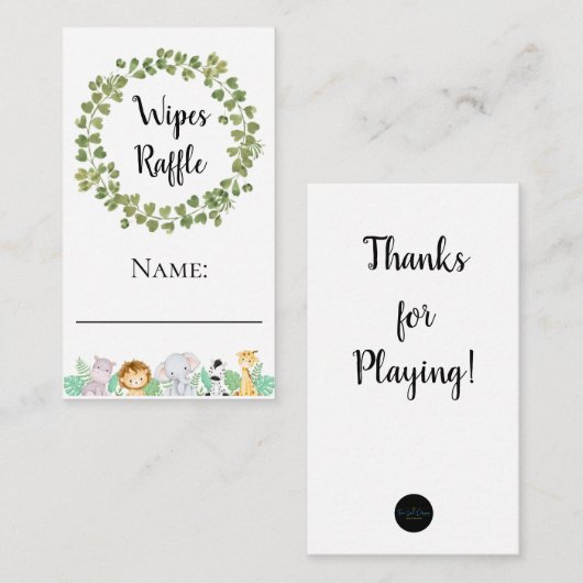 サファリワイプラッフルネームチケット エンクロージャーカード (正面/裏面)