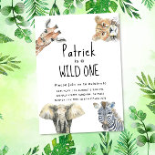 サファリワイルドアニマルズ誕生日 招待状