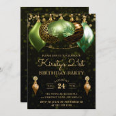 サファリワイルドアニマルプリントバウブル21st誕生日 招待状 (正面/裏面)