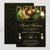 サファリワイルドアニマルプリントバウブルSweet sixteen 招待状 (正面/裏面)