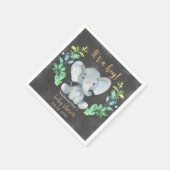 サファリワイルドエレファントベビーシャワー スタンダードカクテルナプキン (角)