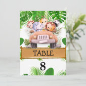 サファリワイルドジャングルワン誕生日テーブル番号 サンキューカード (スタンド正面)